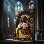 Immaculate Heart of Mary Hand-Carved Beech Wood Sculpture | Sacred Home Altar Ornament - Christian gift presentation