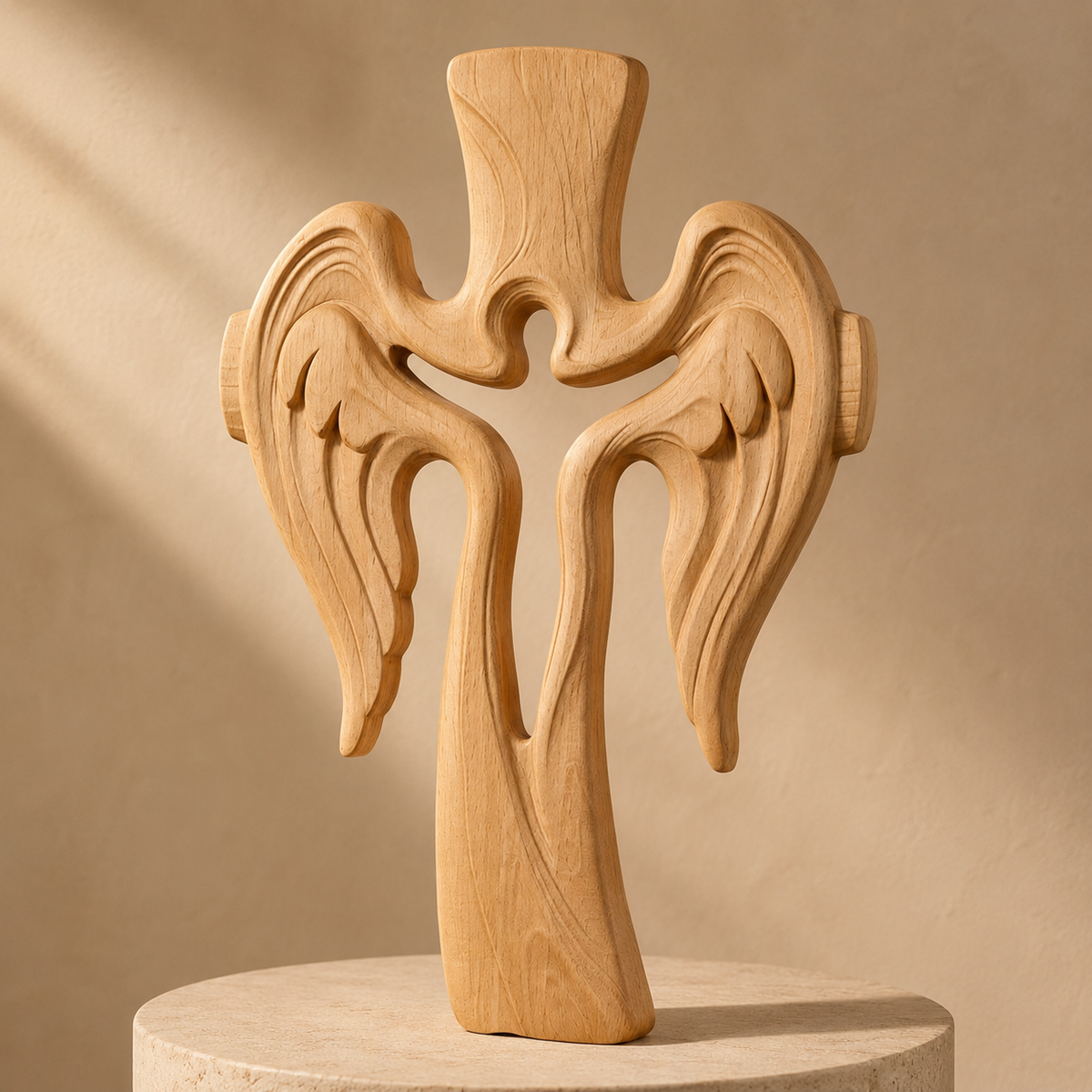 Ascension of Jesus Angel Wing Cross Wall Decor - design detail