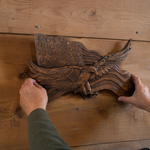 Eagle & Flag Wood Wall Plaque - Handcrafted American Heritage Tribute - craftsmanship detail