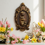 Three Sacred Hearts of the Holy Family | Solid Wood Carving Gift - product view