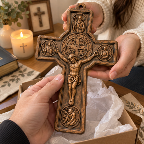Saint Benedict Beechwood Crucifix — Wall Cross