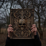 Panel Skull wood carving, wall art, picture, wall hangings - mokarve