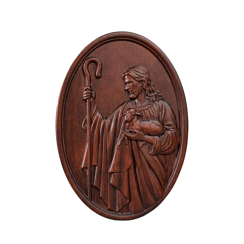 Spring Sale: Shepherd Jesus Wooden Wall Decoration - mokarve