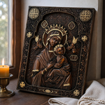 Our Lady of Perpetual Help Wood Art - Hand-Carved Catholic Gift - Mother Mary Comfort Figure