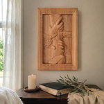 God's Redeeming Hand Beech Wood Carving Wall Decoration - craftsmanship detail