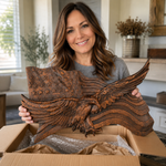 Eagle & Flag Wood Wall Plaque - Handcrafted American Heritage Tribute - craftsmanship detail