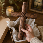 Hand-Carved Beechwood Intertwined Cross of Unity in Christ - craftsmanship detail