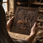 St. George the Victorious Hand-Carved Wood Icon – A Symbol of Courage & Faith - craftsmanship detail