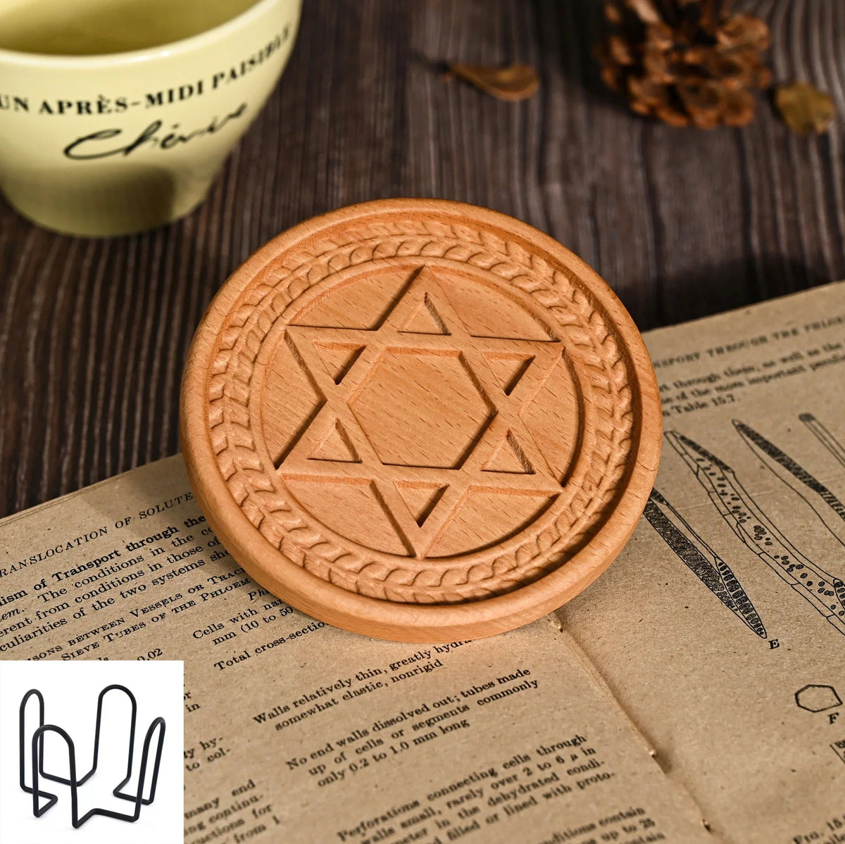 mokarve Wooden Tree of Life Celtic Cross Coasters - mokarve