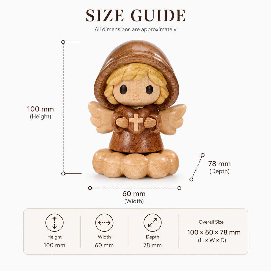 Saint Michael Wooden Blessing Figurine – Handmade Faith Desk Decor
