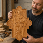 God's Shepherd religious gift Wooden carved chrirstian wall art