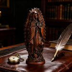 Our Lady of Guadalupe Round Wooden Tabletop Ornament - product view