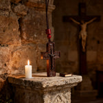 Wooden Savior Cross Necklace - craftsmanship detail