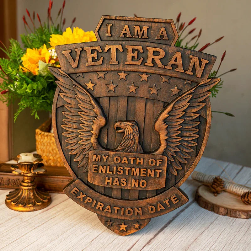 Spring Sale: 'I'm a Veteran' Wooden Wall Decor - Best Veteran's Day Gifts - mokarve