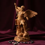 Boxwood Archangel Michael Carving: A Christmas Gift of Divine Protection - design detail
