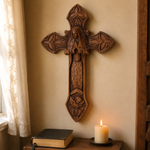 Hand-Carved Beechwood Our Lady of Guadalupe Wall Cross – Catholic Christian Home Décor - Christian gift presentation