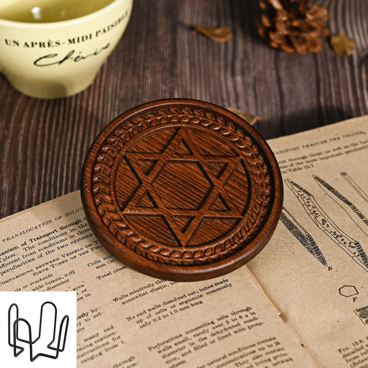 mokarve Wooden Tree of Life Celtic Cross Coasters - mokarve