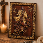 Assumption of Mary Hand-Carved Wood Wall Art: A Tribute to Heavenly Glory
