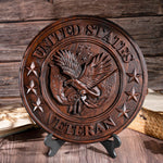 "I'm a Veteran" Roundel Woodcarving - A Tribute to All Veterans - mokarve