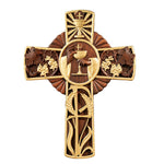Holy Grail Wood Craving Cross-Handmade Religious Medal Gift - mokarve