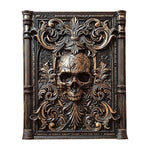 Panel Skull wood carving, wall art, picture, wall hangings - mokarve