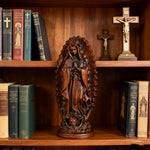 Our Lady of Guadalupe Round Wooden Tabletop Ornament - Christian gift presentation