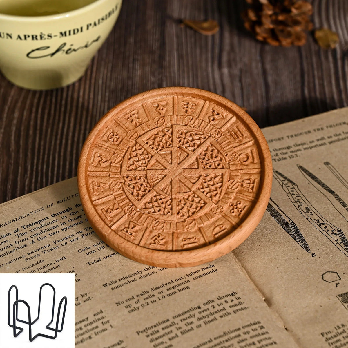 mokarve Wooden Tree of Life Celtic Cross Coasters - mokarve