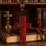 Wooden Savior Cross Necklace - design detail