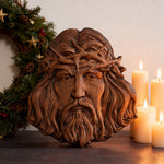 Handcrafted Beechwood Jesus Thorn Crown Wall Hanging — A Sacred Reminder of His Everlasting Love - Christian gift presentation