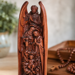 Hand-Carved Solid Beechwood Nativity Scene Sculpture – Holy Family Christian Decor
