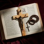 Holy City Wood Olive Wood Crucifix with Bronze Christ — Handcrafted Prayer Cross - craftsmanship detail