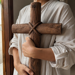 Hand-Carved Beechwood Intertwined Cross of Unity in Christ - gift presentation