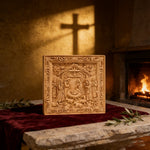 Handcarved Beechwood Nativity Scene Relief: Let Christmas’ Quiet Truth Settle in Your Home - craftsmanship detail