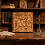 Handcarved Beechwood Nativity Scene Relief: Let Christmas’ Quiet Truth Settle in Your Home - Christian gift presentation