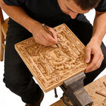 Handcarved Beechwood Nativity Scene Relief: Let Christmas’ Quiet Truth Settle in Your Home - design detail