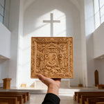 Handcarved Beechwood Nativity Scene Relief: Let Christmas’ Quiet Truth Settle in Your Home - craftsmanship detail