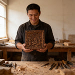 Handcarved Beechwood Nativity Scene Relief: Let Christmas’ Quiet Truth Settle in Your Home - product view