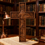 "Jesus with the Crown of Thorns" Beechwood Cross Wall Hanging - product view