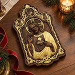 Sacred Heart of Jesus Wooden Wall Plaque – Ornate Catholic Wall Art