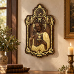 Sacred Heart of Jesus Wooden Wall Plaque – Ornate Catholic Wall Art