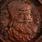 Best Christmas Gift - Santa Claus Round Wooden Wall Decoration - mokarve