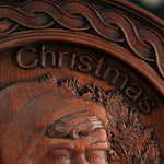 Best Christmas Gift - Santa Claus Round Wooden Wall Decoration - mokarve