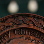 Best Christmas Gift - Santa Claus Round Wooden Wall Decoration - mokarve