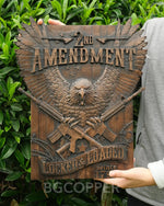 Solid Wood Carvings Decor, Commemorating the Second Amendment - mokarve