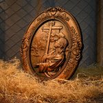 Jesus Agony in the Garden Wood Carving, Home Wall Religious Pendant Decoration - mokarve