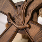 Holy Spirit Cross Wooden Hand Carved Cross for Wall Decor, Religious Gift Cross - mokarve