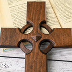Irish Celtic Cross Wooden Hand Carved Cross for Wall Decor, Religious Gift Cross - mokarve