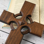 Irish Celtic Cross Wooden Hand Carved Cross for Wall Decor, Religious Gift Cross - mokarve