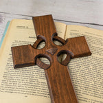 Irish Celtic Cross Wooden Hand Carved Cross for Wall Decor, Religious Gift Cross - mokarve