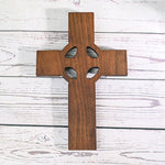 Irish Celtic Cross Wooden Hand Carved Cross for Wall Decor, Religious Gift Cross - mokarve